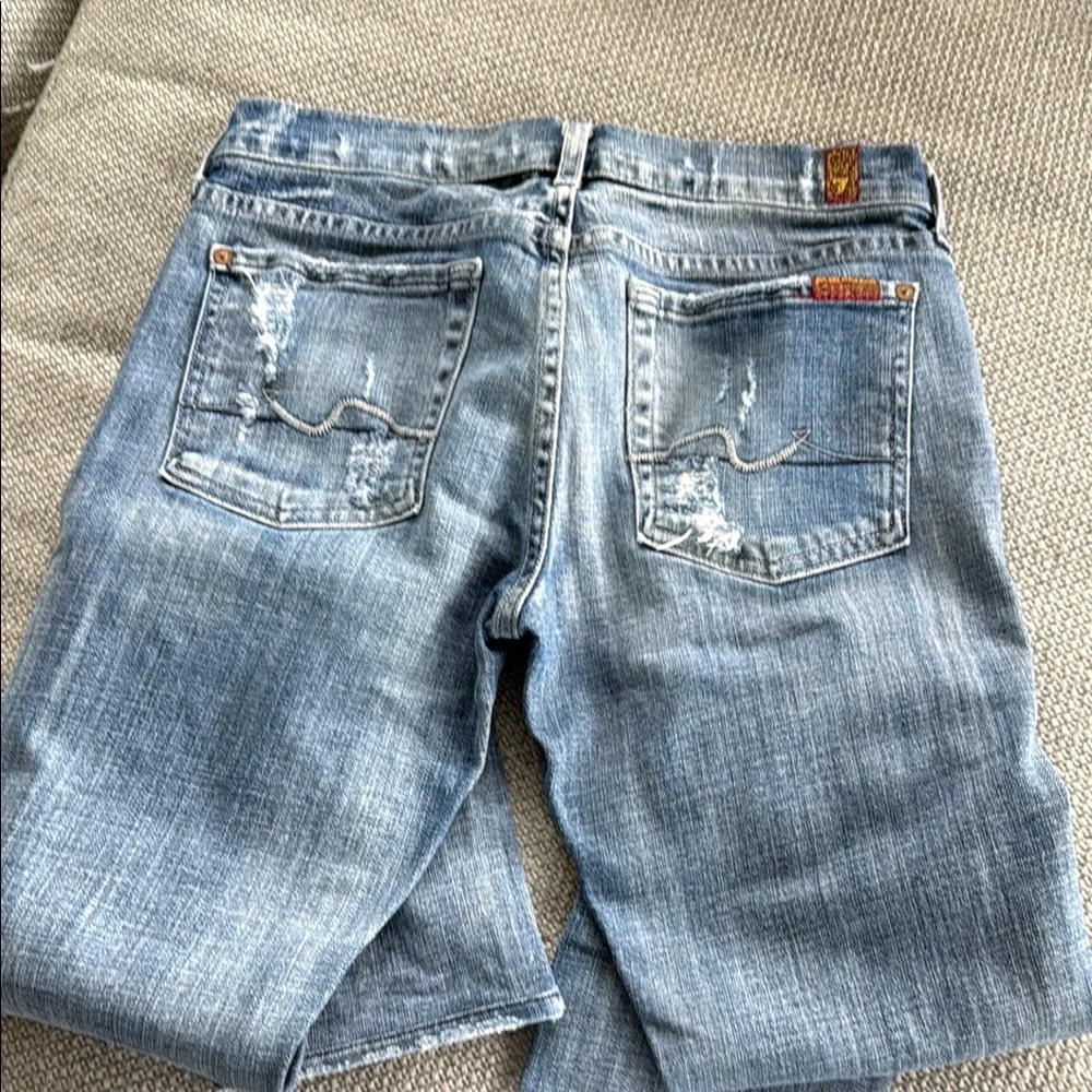 7 for Distressed Blue Jeans - Picture 4 of 4
